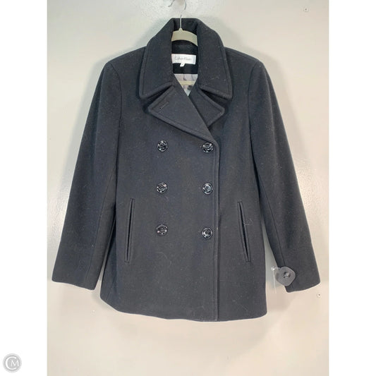 Coat Wool By Calvin Klein In Black, Size: S