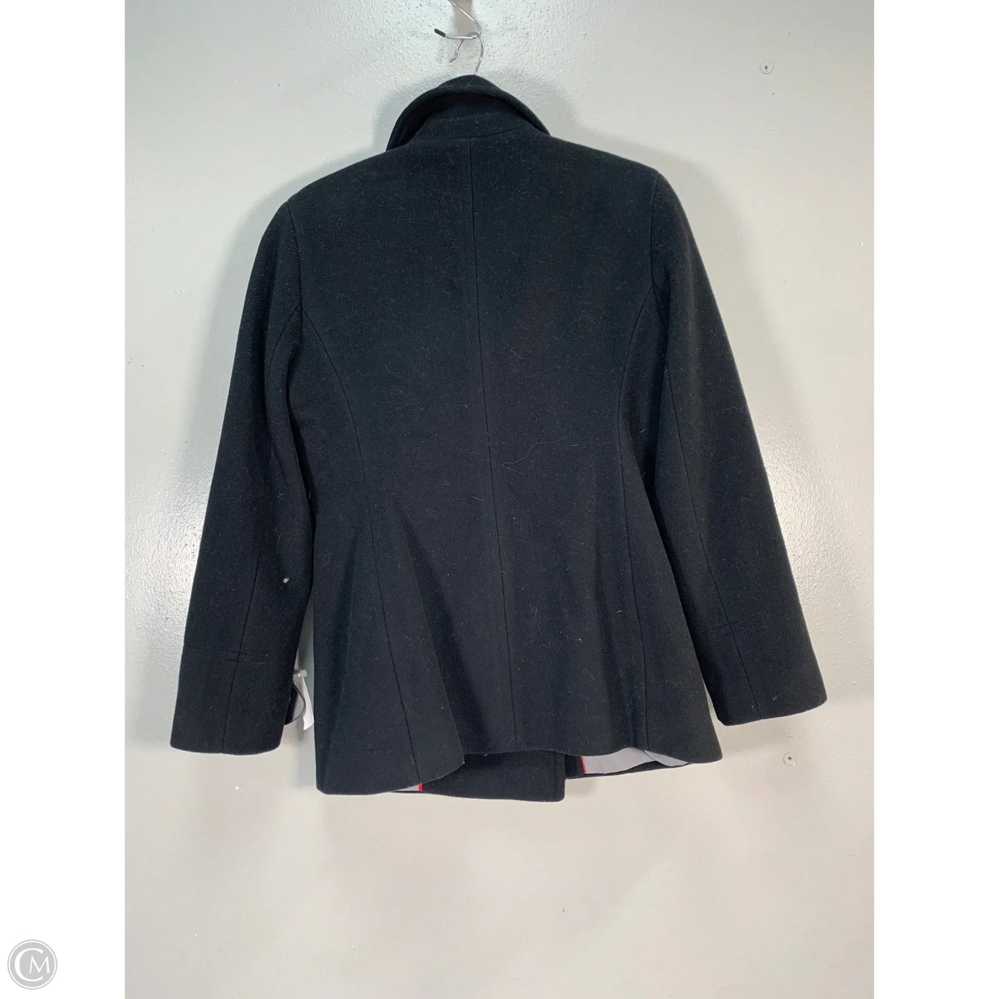 Coat Wool By Calvin Klein In Black, Size: S