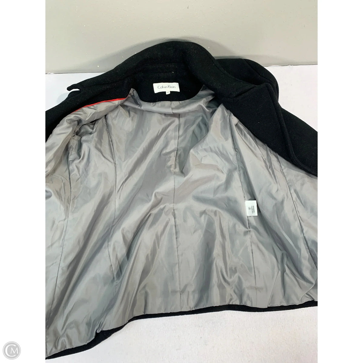 Coat Wool By Calvin Klein In Black, Size: S