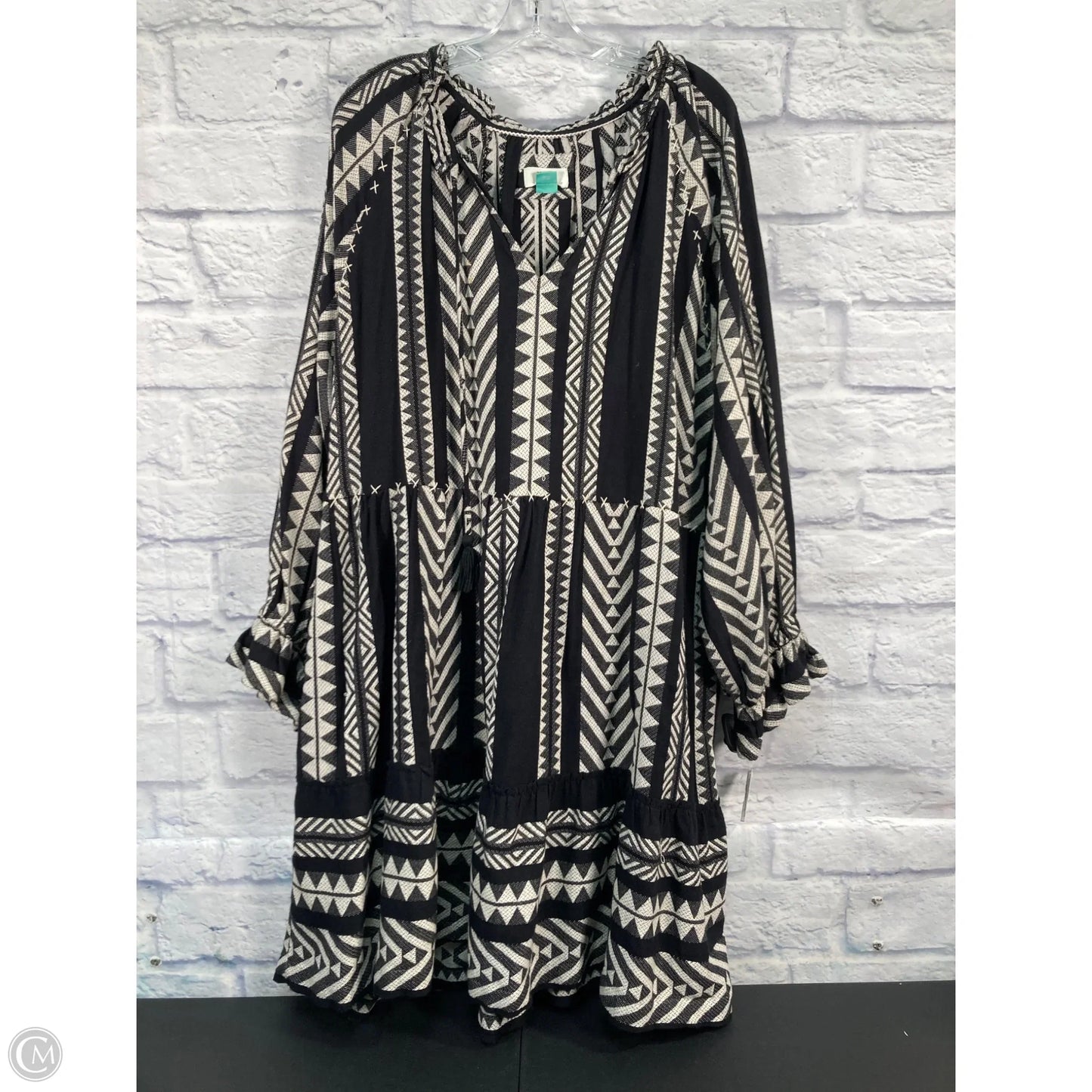 Dress Casual Short By Maeve In Black & White, Size: 2x