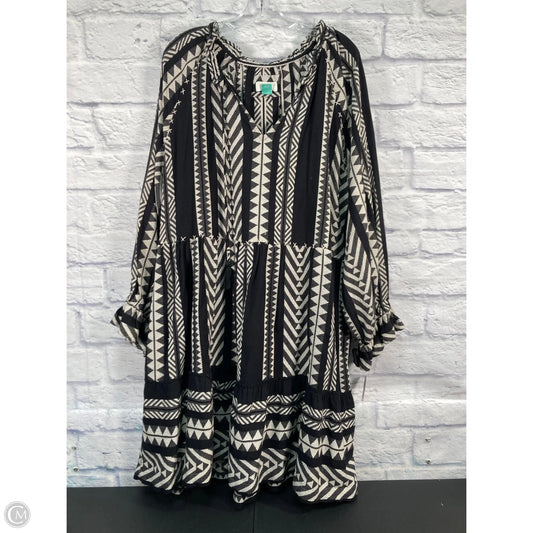 Dress Casual Short By Maeve In Black & White, Size: 2x