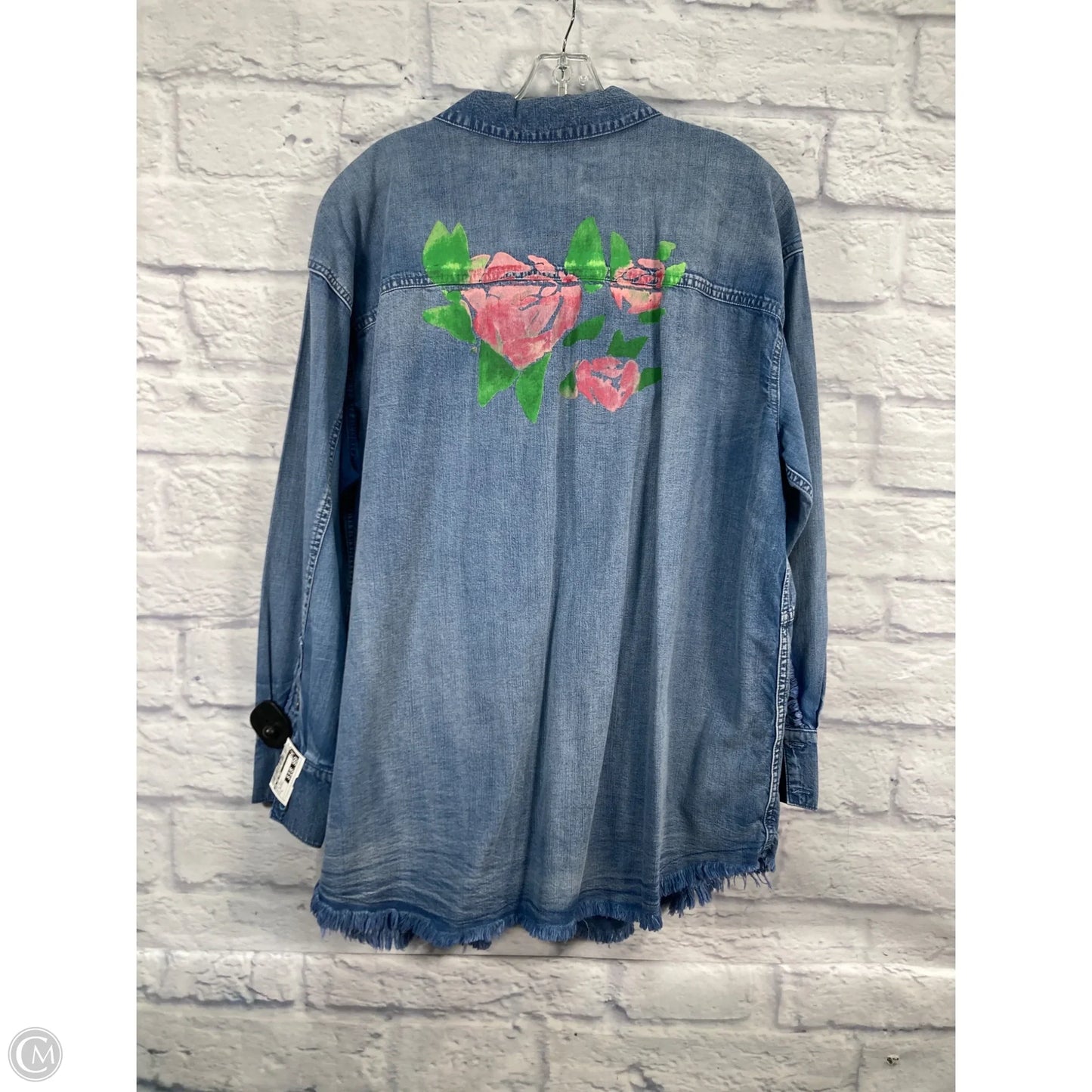 Top Long Sleeve By We The Free In Blue Denim, Size: L