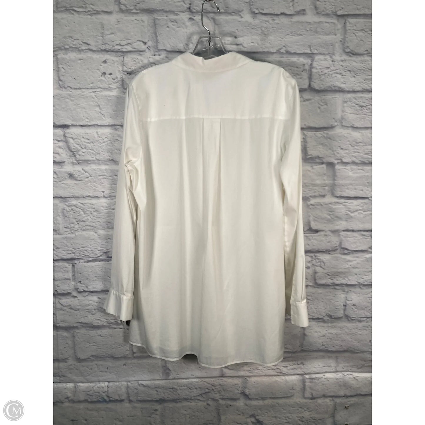 Top Long Sleeve Designer By Lafayette 148 In White, Size: Xl