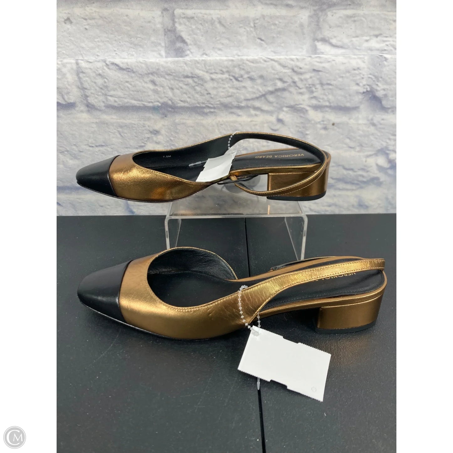 Shoes Heels Kitten By Veronica Beard In Bronze, Size: 7.5