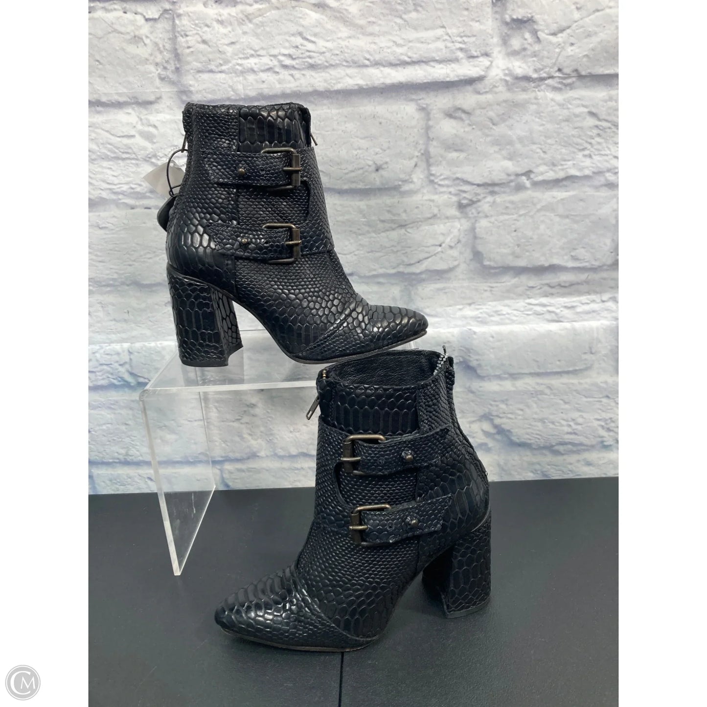 Boots Ankle Heels By Freebird In Black, Size: 8