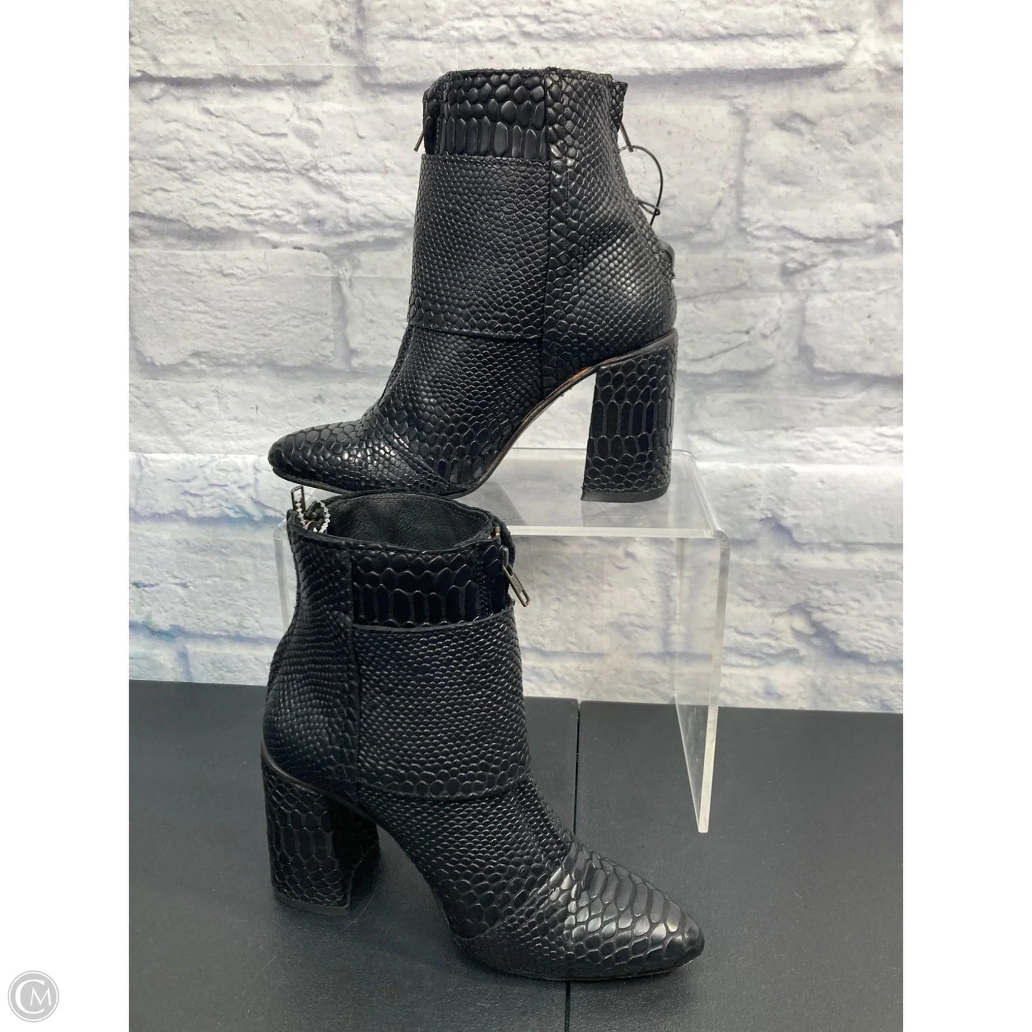 Boots Ankle Heels By Freebird In Black, Size: 8