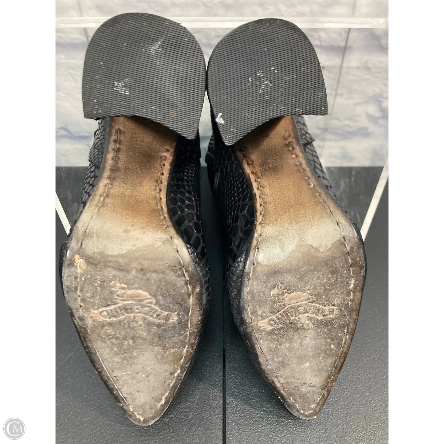 Boots Ankle Heels By Freebird In Black, Size: 8