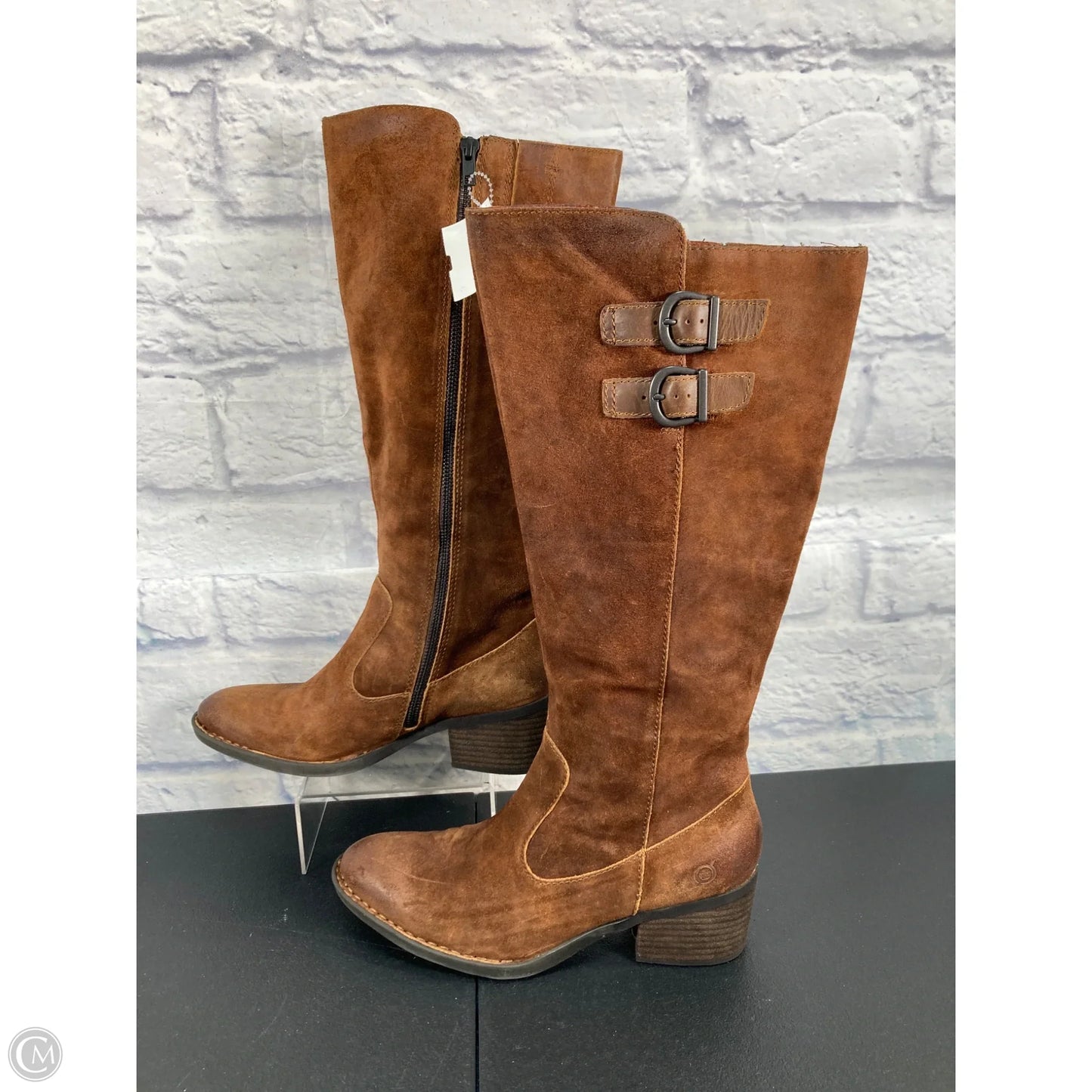 Boots Mid-calf Heels By Born In Brown, Size: 8.5