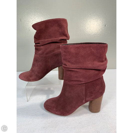 Boots Ankle Heels By Sole Society In Maroon, Size: 8