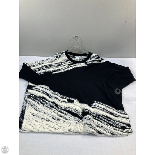 Sweater By Chicos In Black & White, Size: Xl