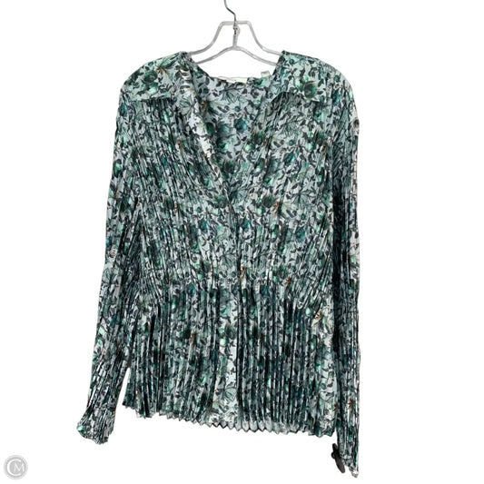 Blouse Long Sleeve By Vince In Green, Size: Xl