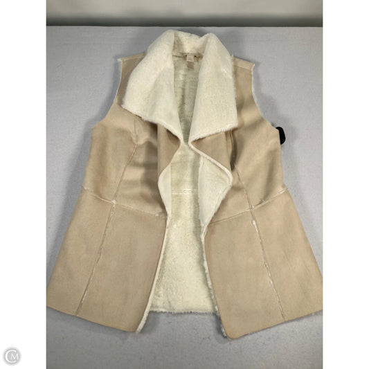 Vest Faux Fur & Sherpa By Chicos In Cream, Size: M