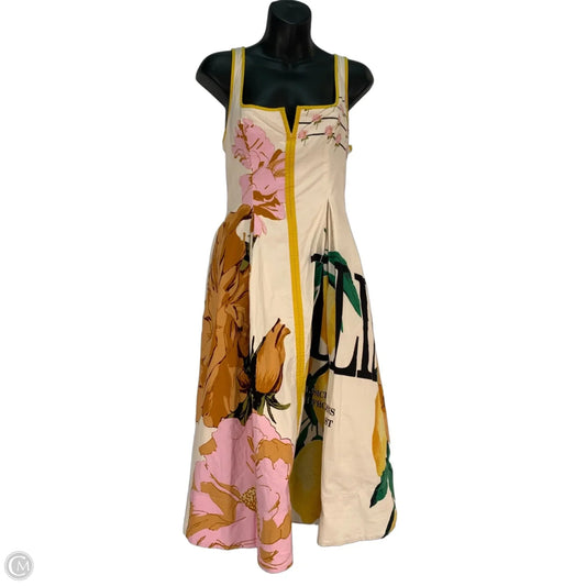 Dress Casual Midi By Maeve In Pink & Yellow, Size: Xs