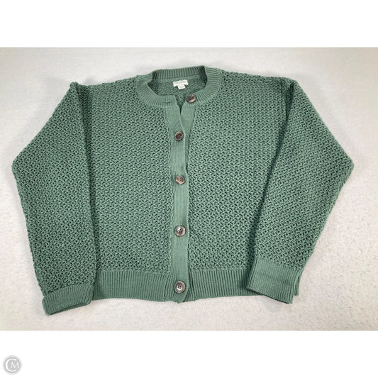 Sweater Cardigan By J. Crew In Green, Size: Xl
