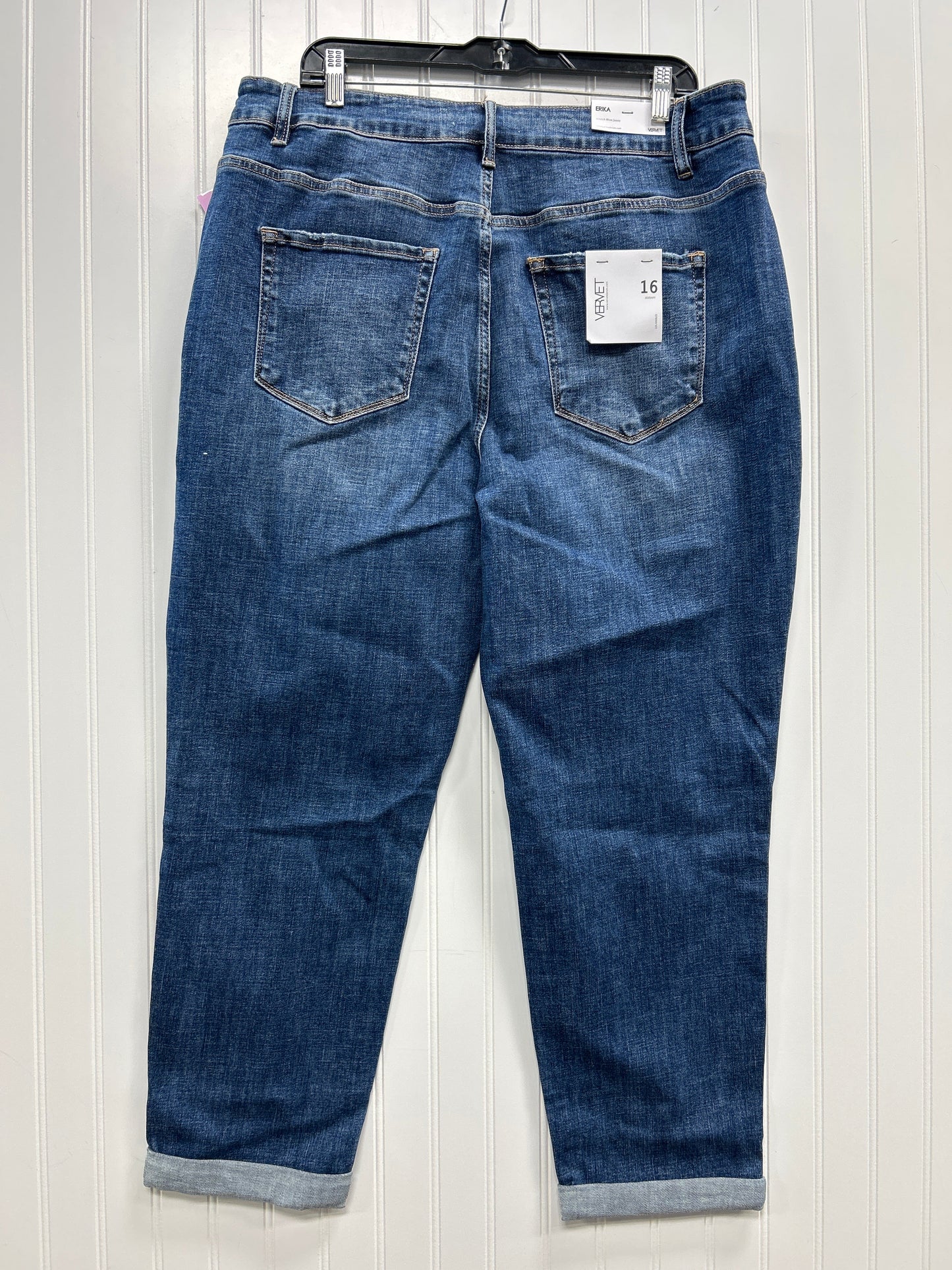 Jeans Skinny By Vervet In Blue Denim, Size:16