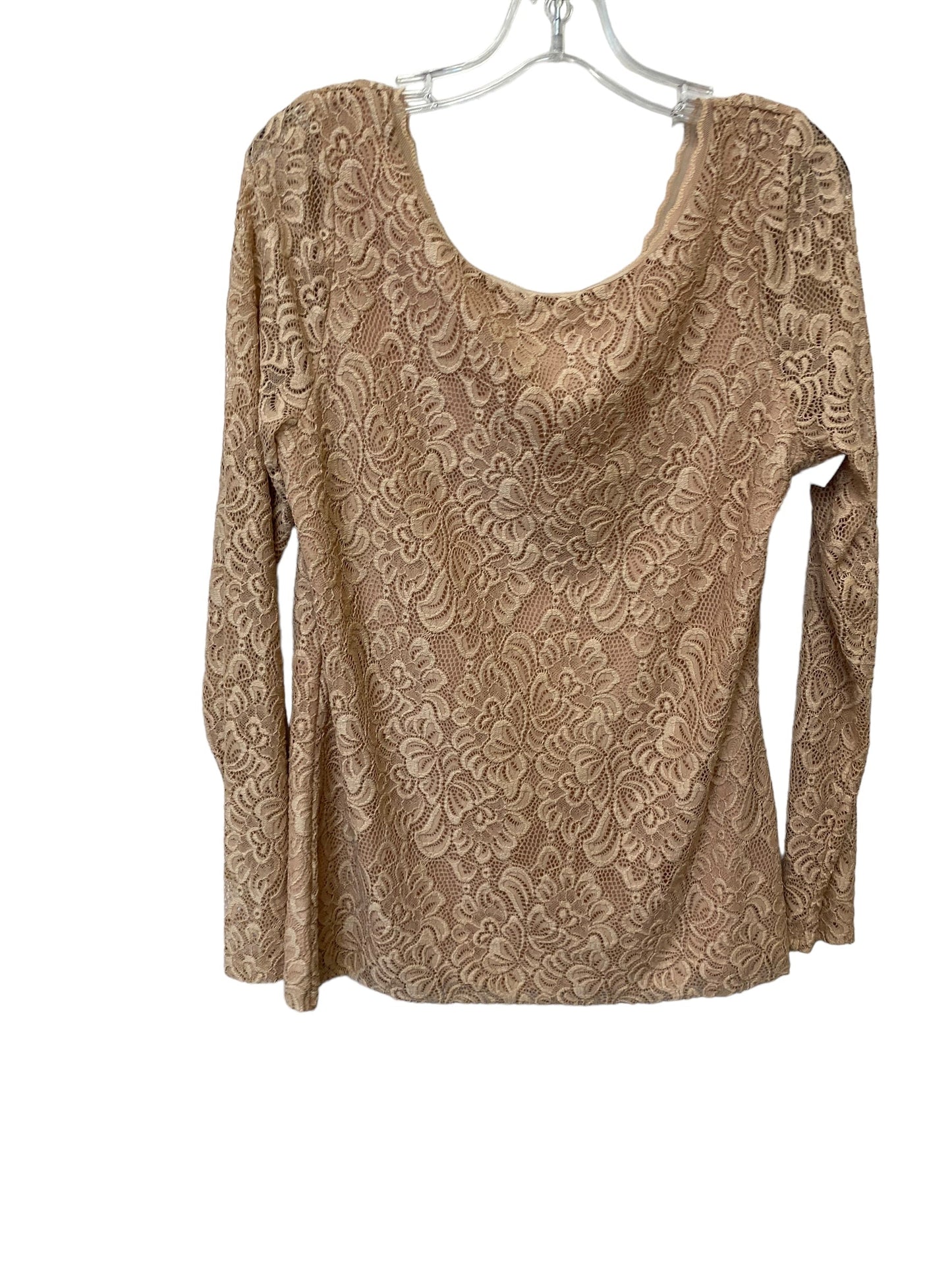 Top Long Sleeve By White House Black Market In Tan, Size: M