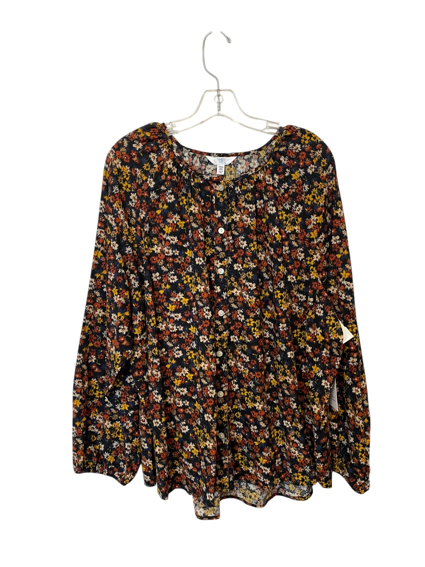 Top Long Sleeve By Time And Tru In Multi-colored, Size: 3x