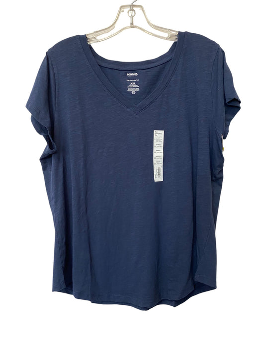 Top Short Sleeve By Sonoma In Navy, Size: 2x