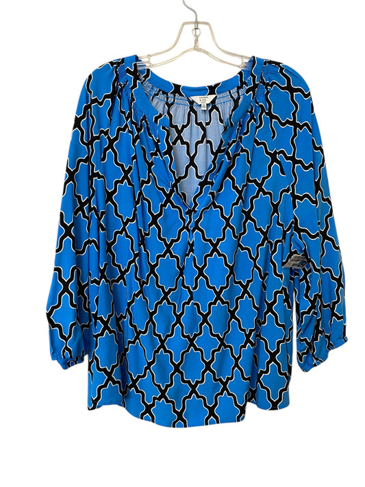 Top 3/4 Sleeve By Crown And Ivy In Blue, Size: 3x