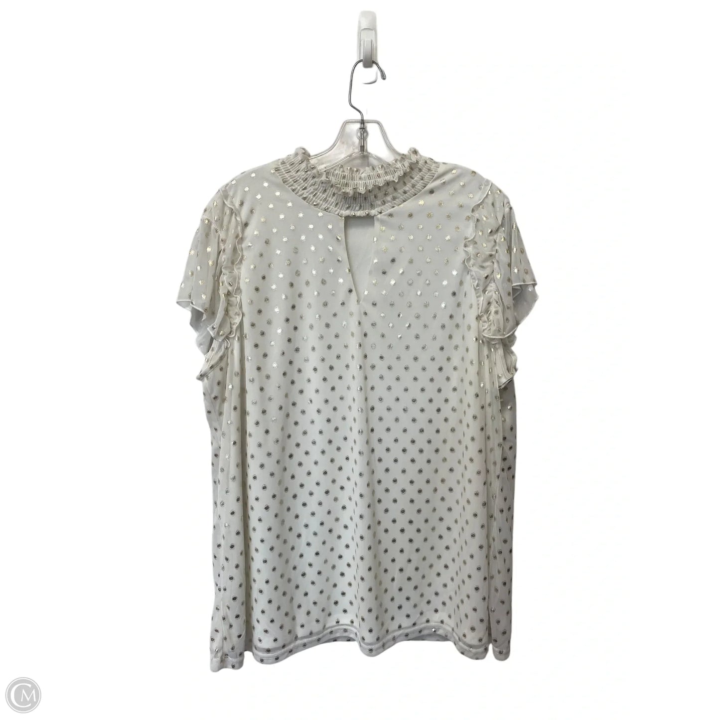 Top Short Sleeve By Clothes Mentor In Polkadot Pattern, Size: 3x