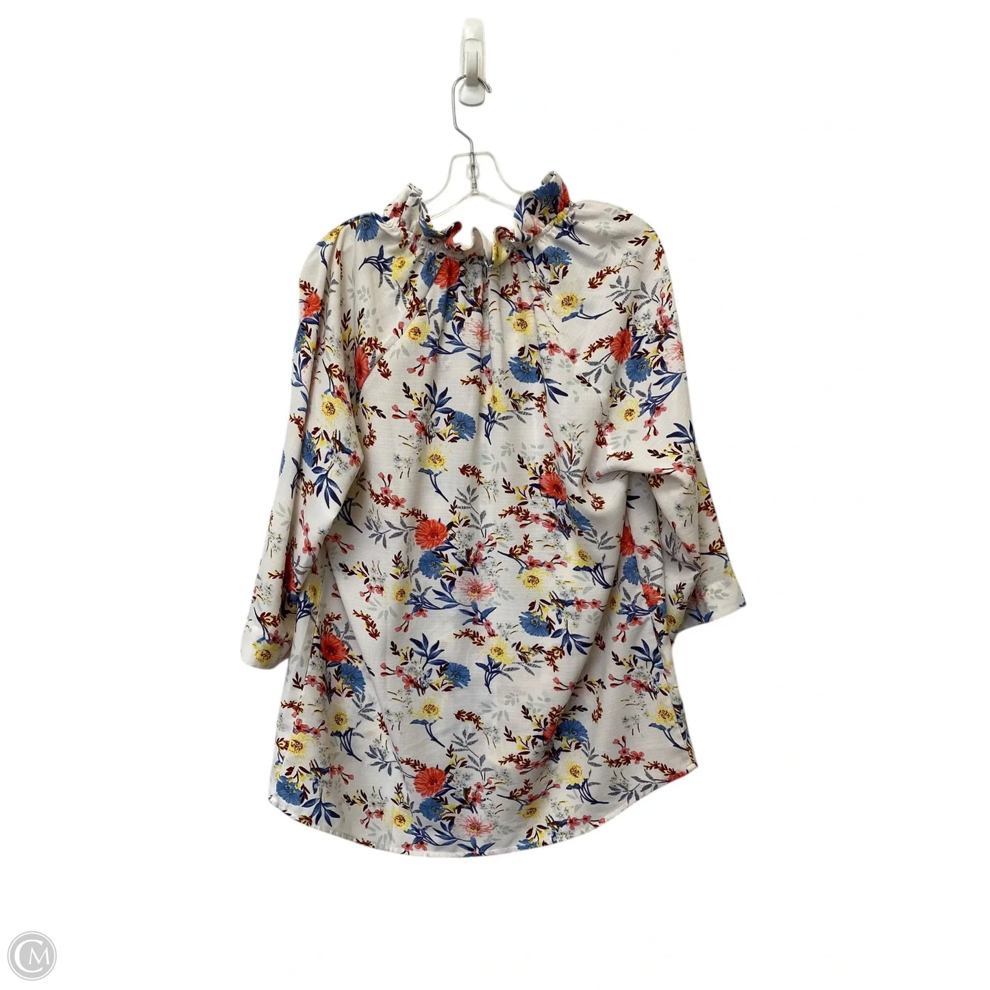 Top 3/4 Sleeve By Simply Noelle In Floral Print, Size: L
