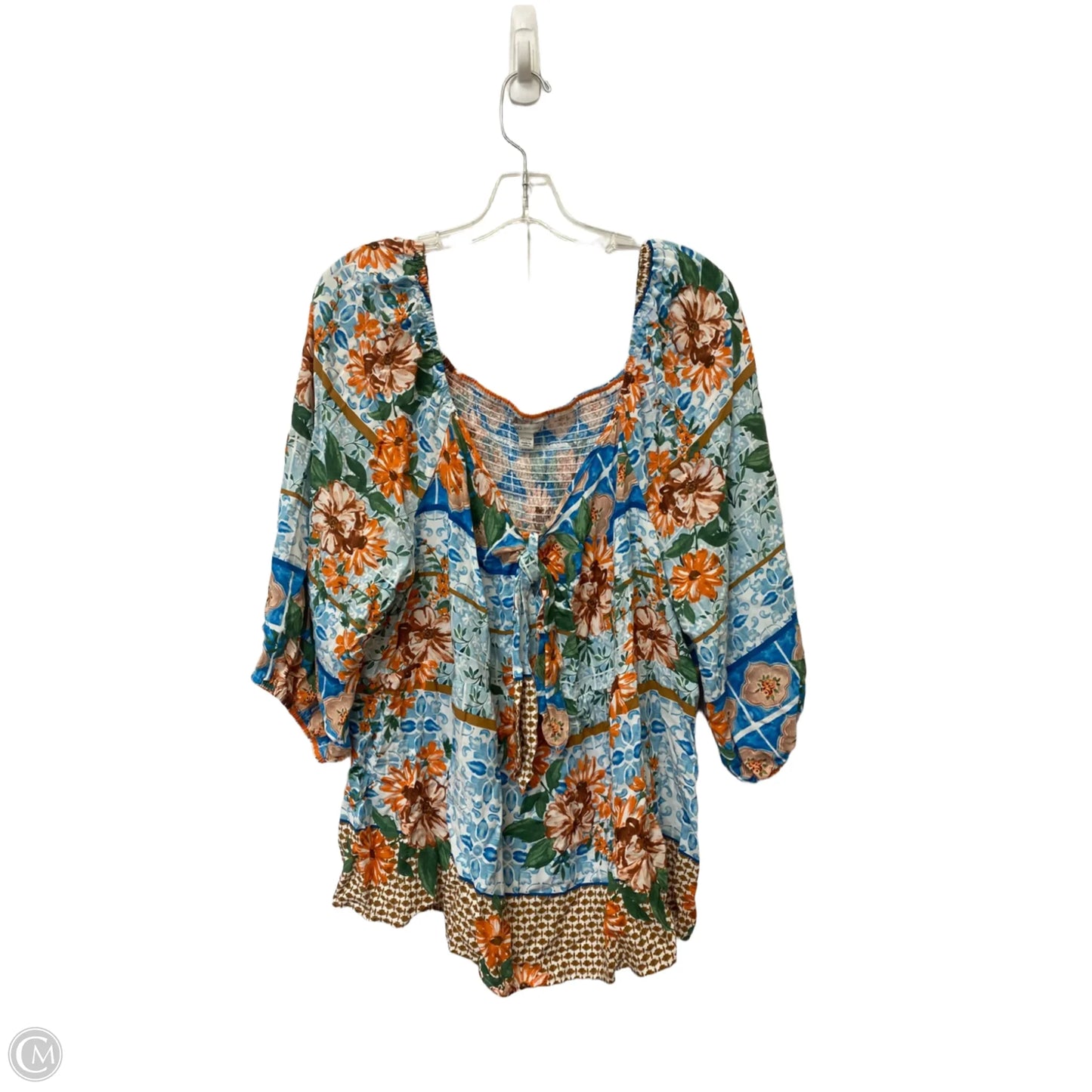 Top Short Sleeve By Cato In Floral Print, Size: 2x