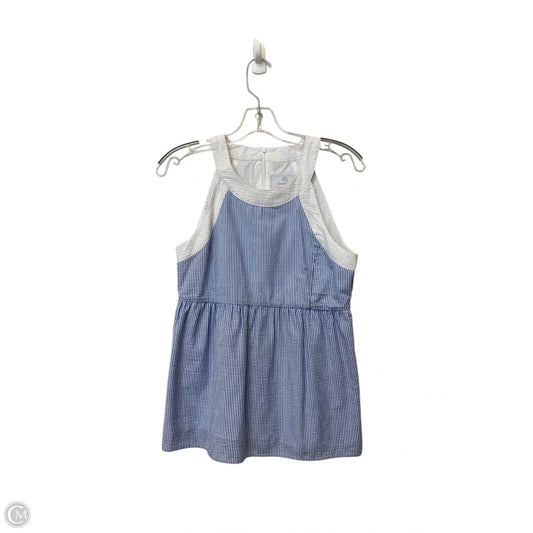 Top Sleeveless By Lauren James In Blue & White, Size: S