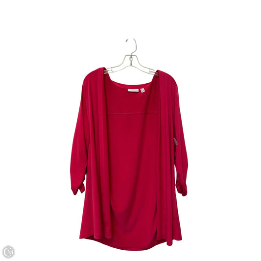 Cardigan By Susan Graver In Pink, Size: 2x