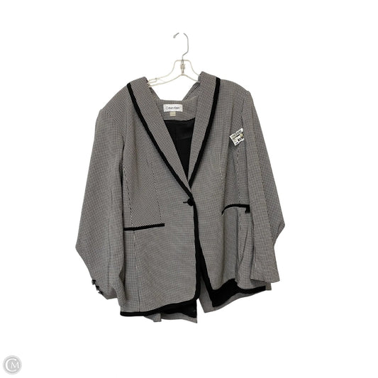Blazer By Calvin Klein In Checkered Pattern, Size: 18
