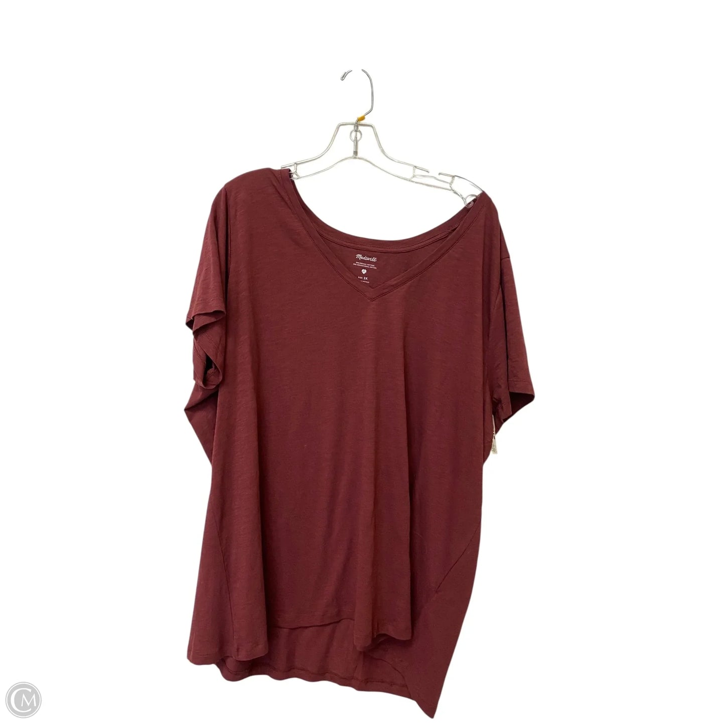 Top Short Sleeve By Madewell In Maroon, Size: 2x