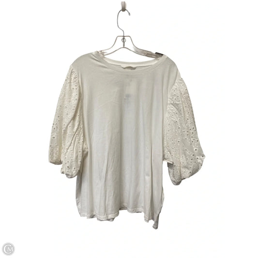 Top Short Sleeve By H&m In White, Size: 3x
