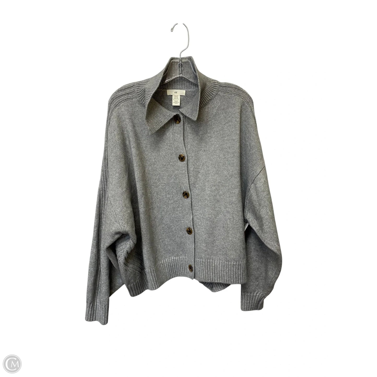 Sweater Cardigan By H&m In Grey, Size: 2x