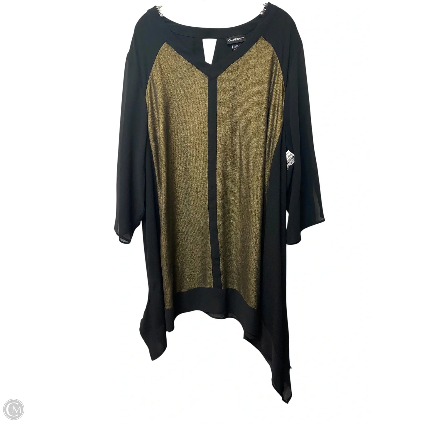 Dress Casual Short By Catherines In Black & Gold, Size: 2x