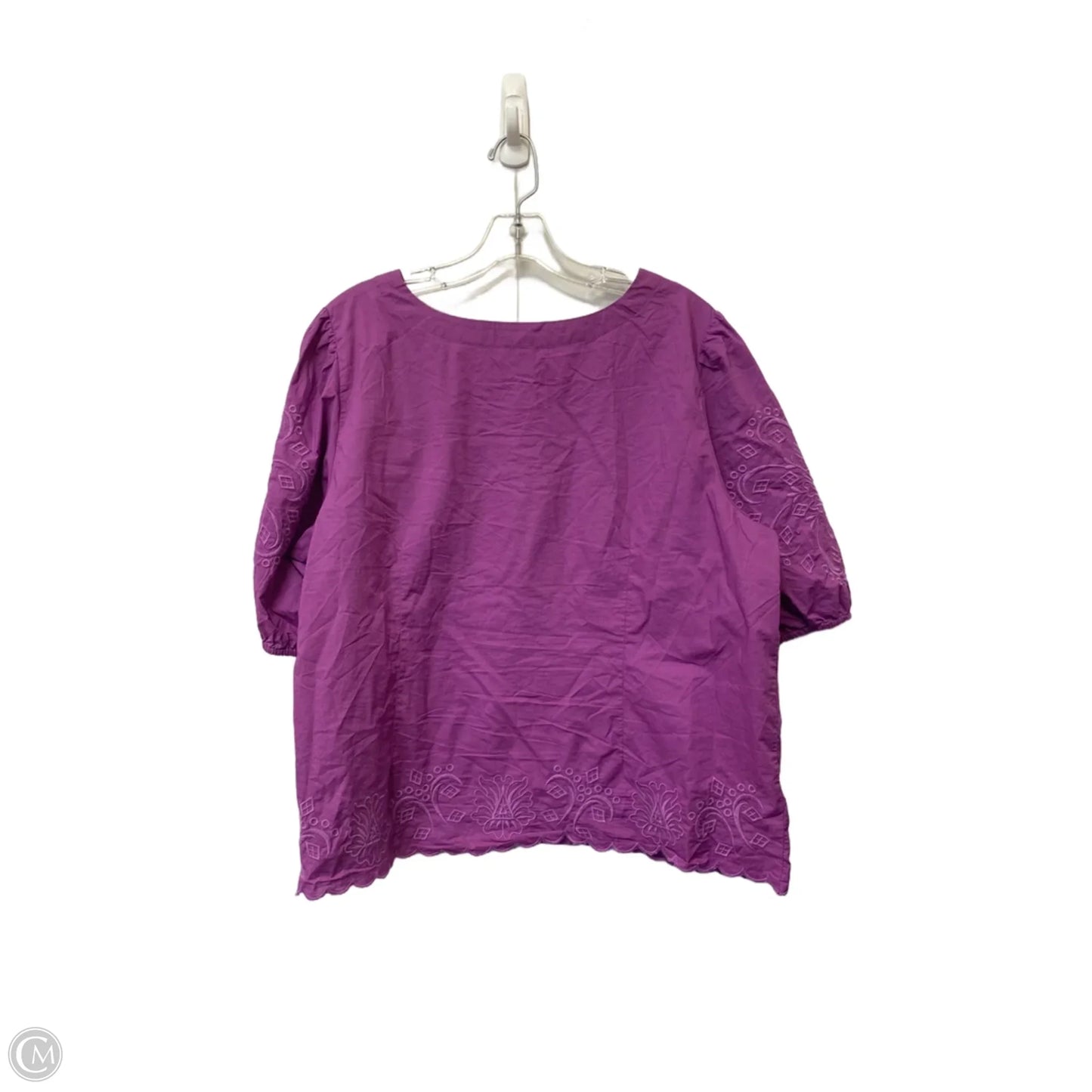 Top Short Sleeve By Talbots In Purple, Size: Xl