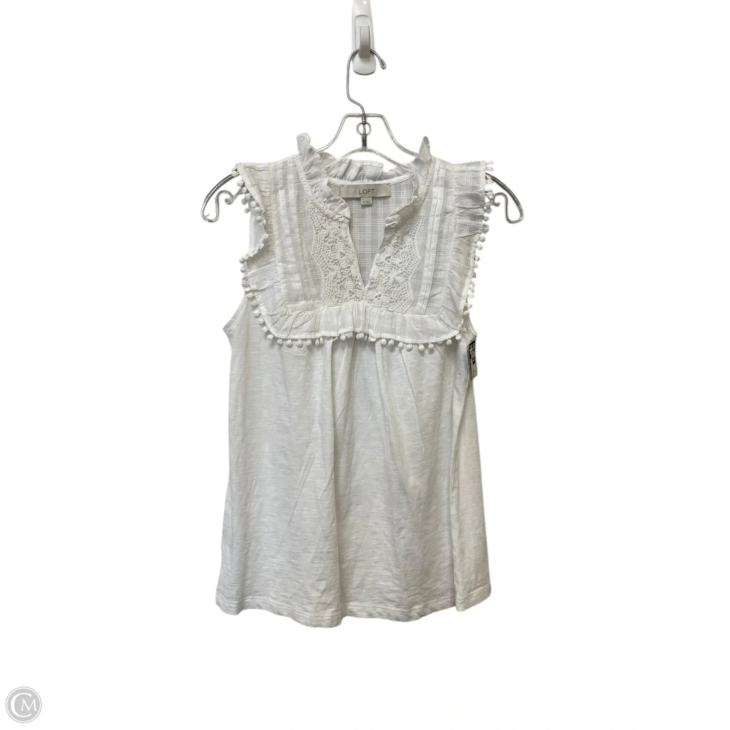 Top Sleeveless By Loft In White, Size: Xs