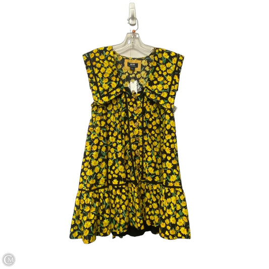 Dress Casual Short By Anthropologie In Black & Yellow, Size: S