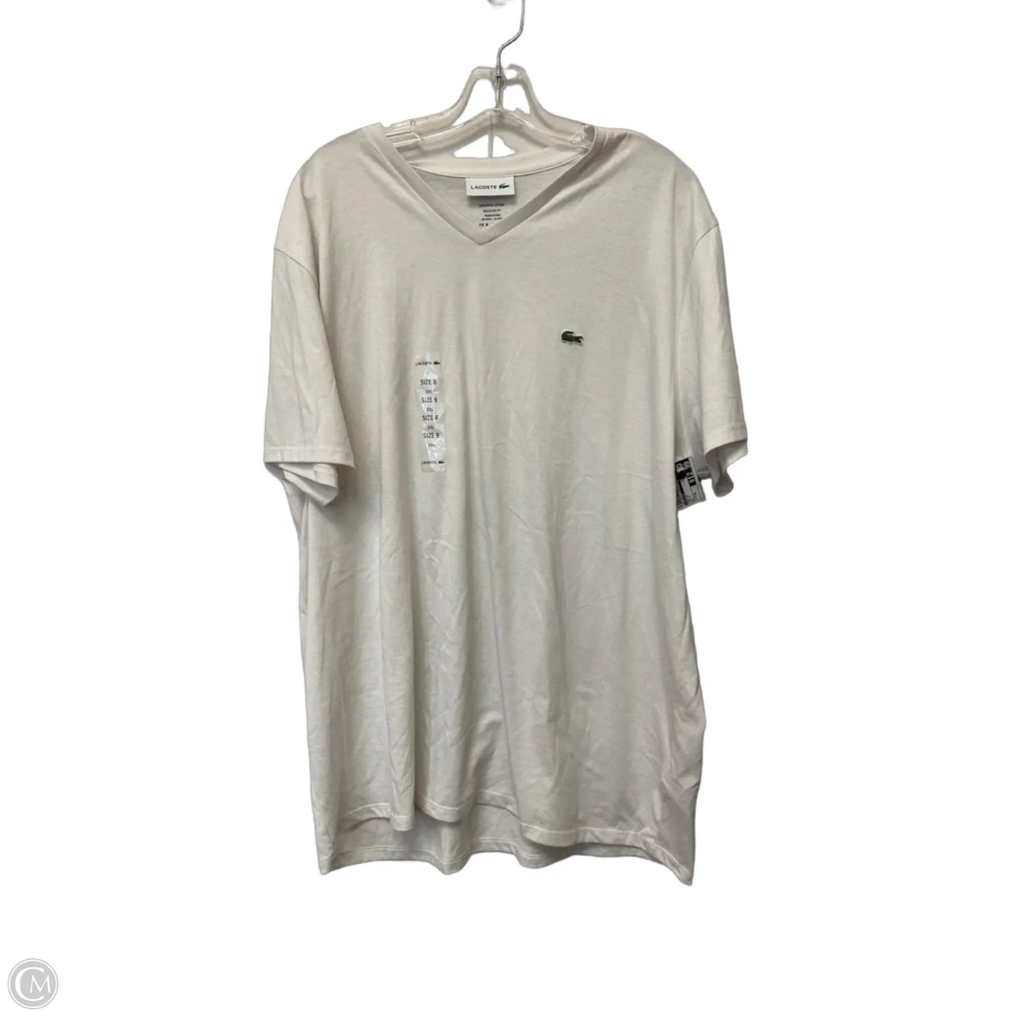 Top Short Sleeve By Lacoste In White, Size: 3x