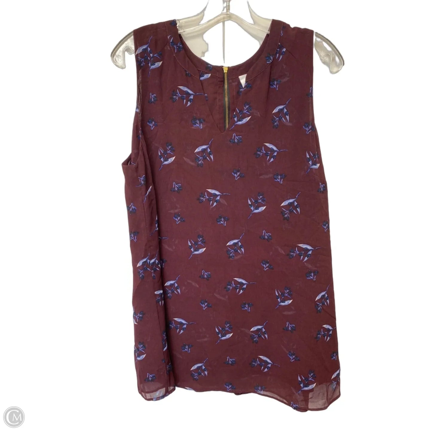 Top Sleeveless By Cabi In Maroon, Size: L