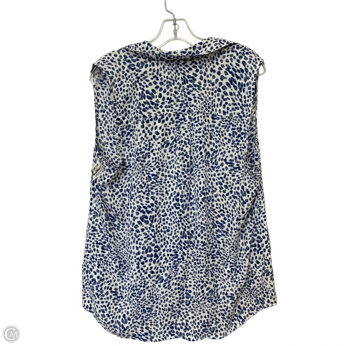 Top Sleeveless By Cabi In Blue & White, Size: L