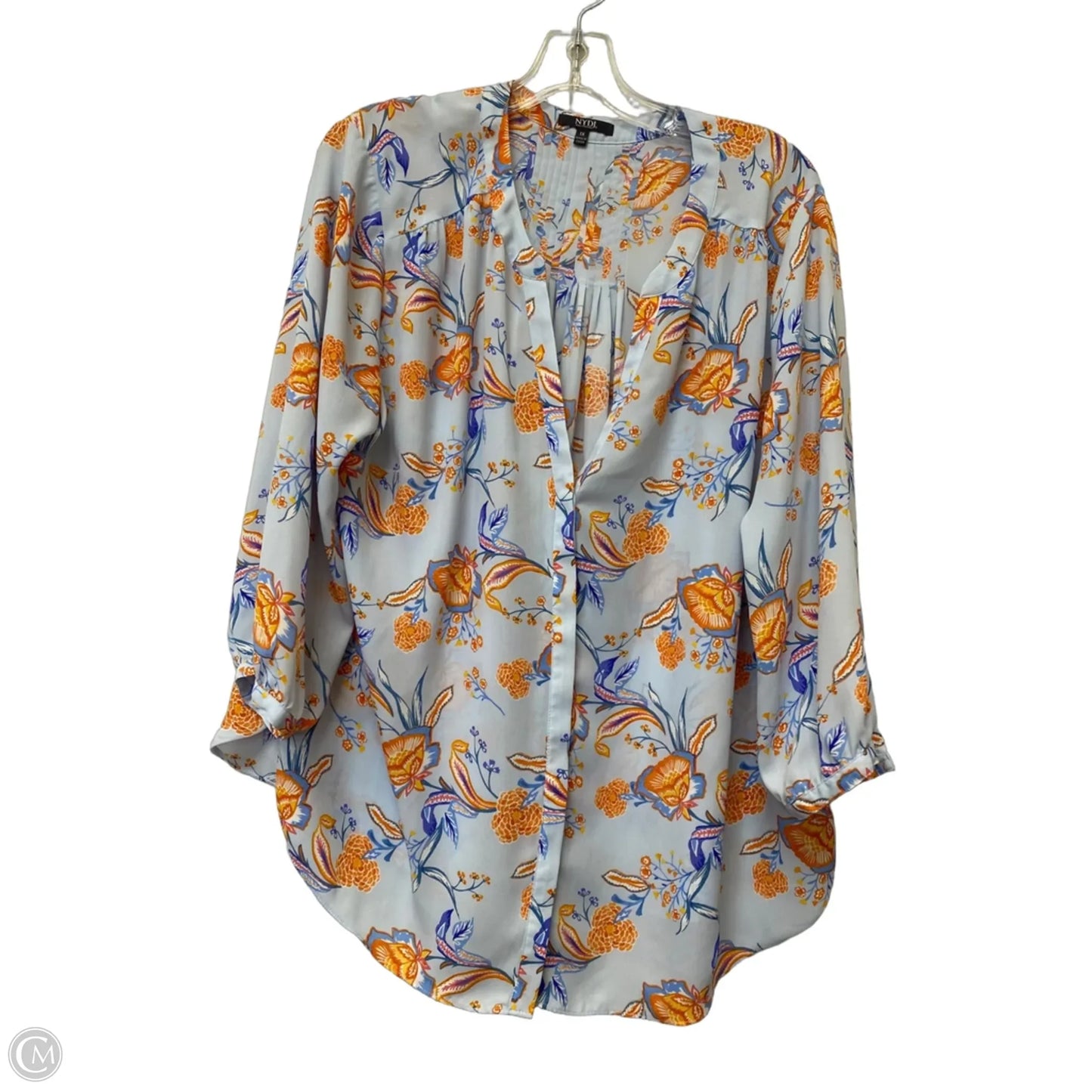 Top Long Sleeve By Not Your Daughters Jeans In Floral Print, Size: 1x