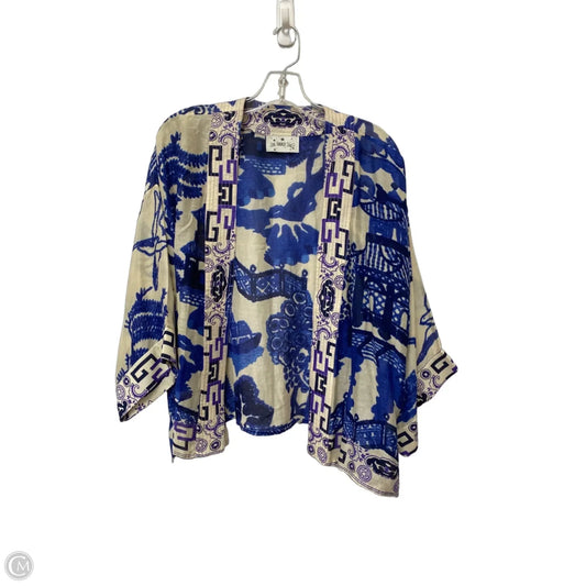 Shawl By Clothes Mentor In Blue & White, Size: Osfm