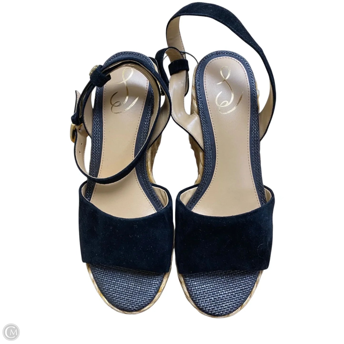 Sandals Heels Wedge By Sam Edelman In Black, Size: 8.5