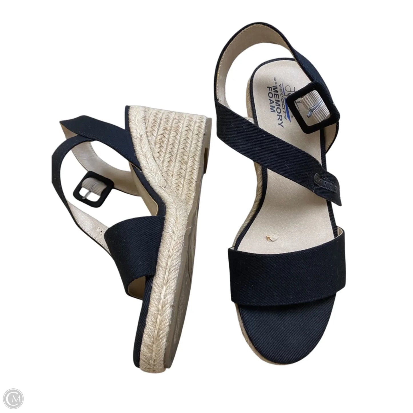 Sandals Heels Wedge By Life Stride In Black, Size: 8