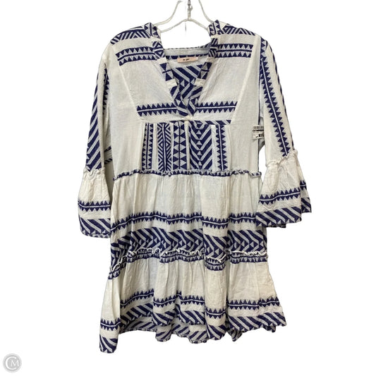 Dress Casual Short By Mi Ami In Blue & White, Size: L