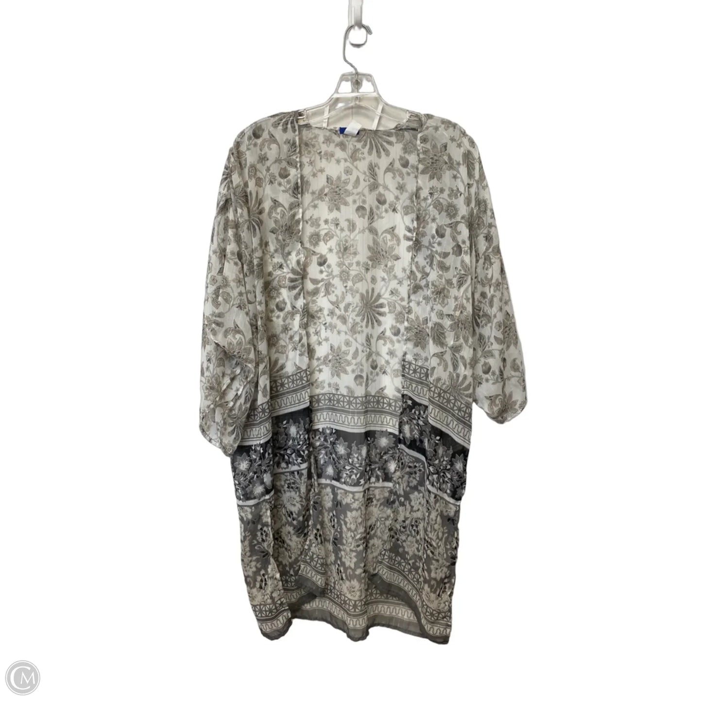 Shawl By Apt 9 In Grey & White, Size: Osfm