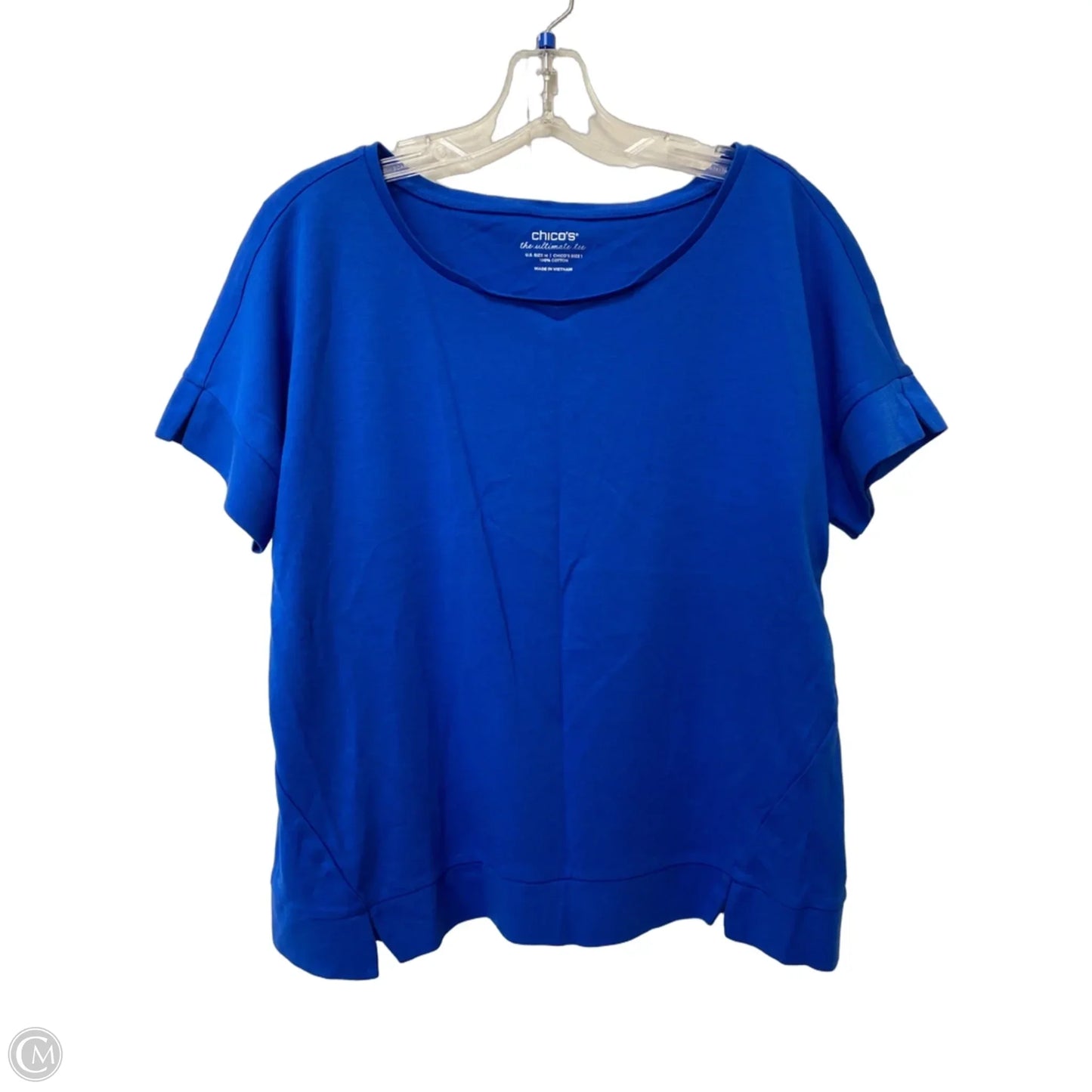 Top Short Sleeve By Chicos In Blue, Size: M