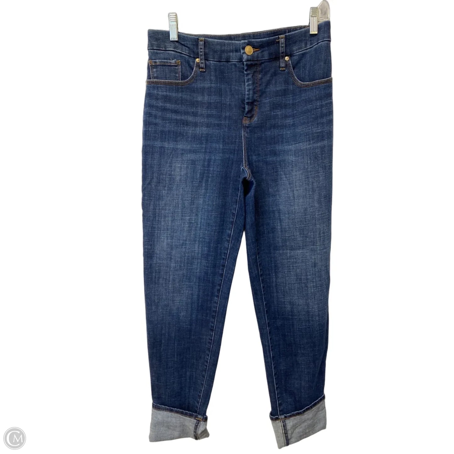 Jeans Cropped By Chicos In Blue Denim, Size: 6