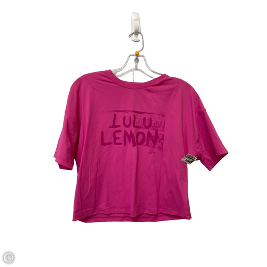 Athletic Top Short Sleeve By Lululemon In Pink, Size: 8