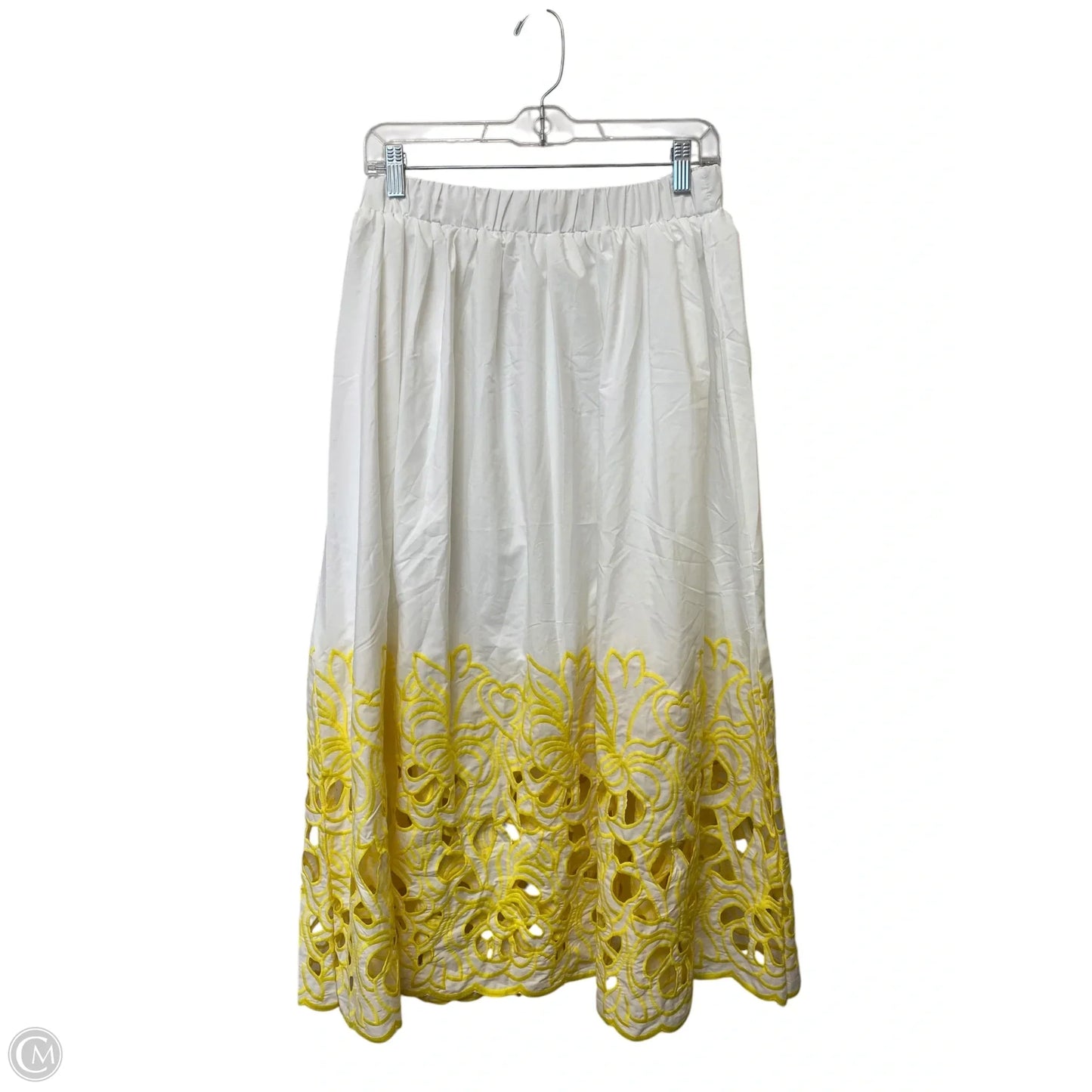 Skirt Set 2pc By Clothes Mentor In White & Yellow, Size: Xl