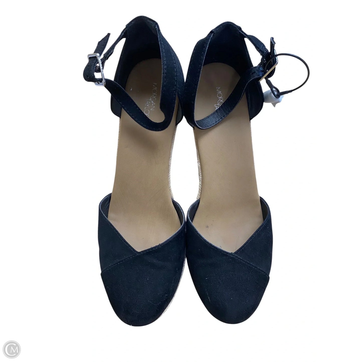 Sandals Heels Wedge By Morgan Taylor In Black, Size: 8.5